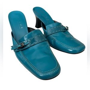 Paloma of Italy Teal Slip-On Mule Heels - Women